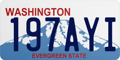 WA license plate 197AYI