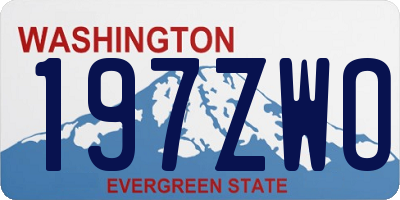 WA license plate 197ZWO