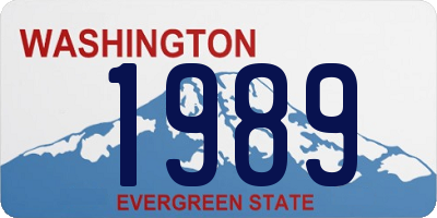 WA license plate 1989