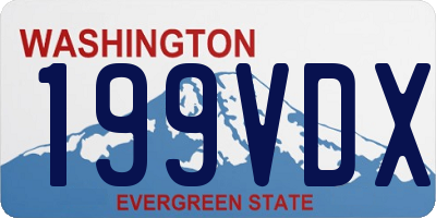 WA license plate 199VDX