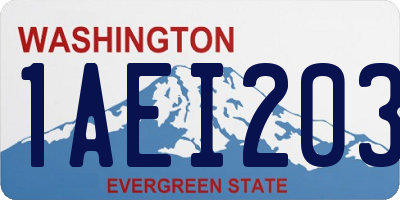 WA license plate 1AEI203