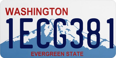 WA license plate 1ECG381