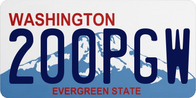 WA license plate 200PGW