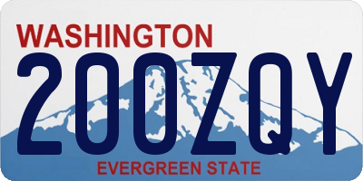 WA license plate 200ZQY