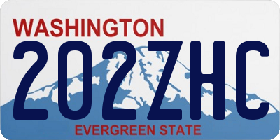 WA license plate 202ZHC