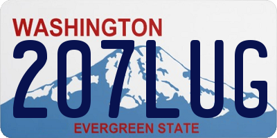 WA license plate 207LUG