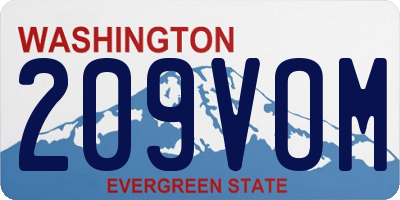 WA license plate 209VOM