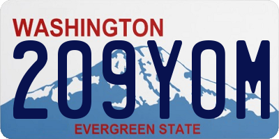 WA license plate 209YOM