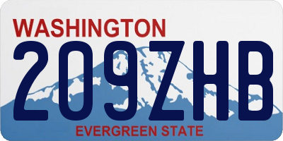 WA license plate 209ZHB