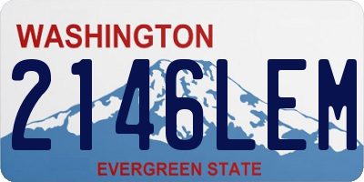 WA license plate 2146LEM