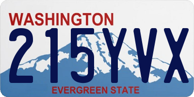 WA license plate 215YVX