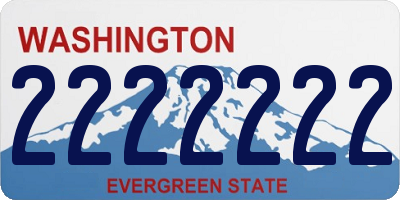 WA license plate 2222222