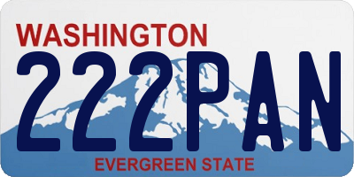 WA license plate 222PAN