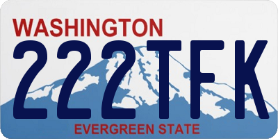 WA license plate 222TFK