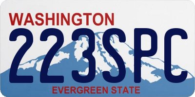 WA license plate 223SPC