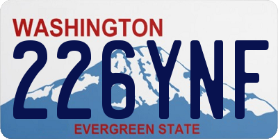 WA license plate 226YNF