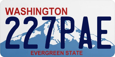 WA license plate 227PAE