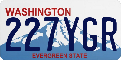 WA license plate 227YGR