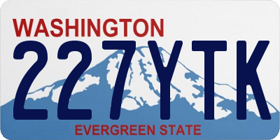 WA license plate 227YTK