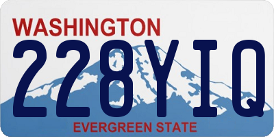 WA license plate 228YIQ