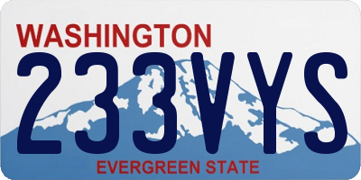 WA license plate 233VYS