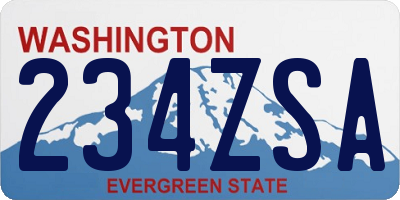 WA license plate 234ZSA