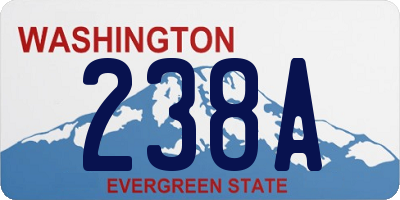 WA license plate 238A