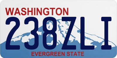 WA license plate 238ZLI