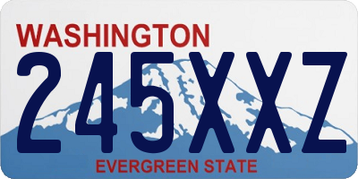 WA license plate 245XXZ