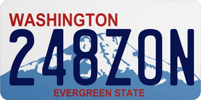 WA license plate 248ZON