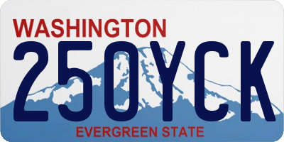 WA license plate 250YCK