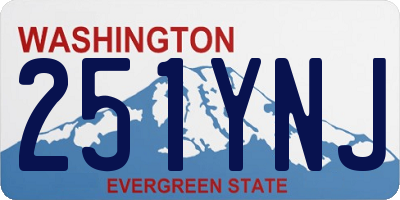 WA license plate 251YNJ