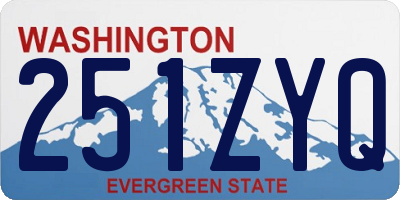 WA license plate 251ZYQ