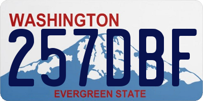 WA license plate 257DBF