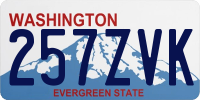 WA license plate 257ZVK