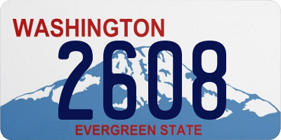 WA license plate 2608