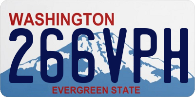 WA license plate 266VPH