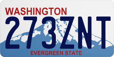 WA license plate 273ZNT