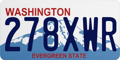 WA license plate 278XWR