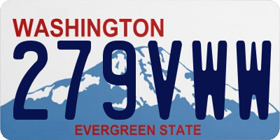 WA license plate 279VWW