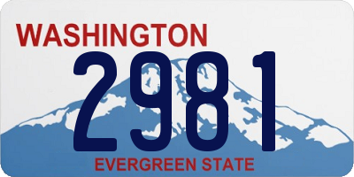 WA license plate 2981