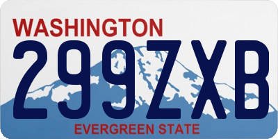 WA license plate 299ZXB