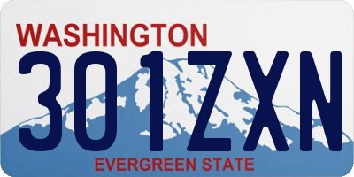 WA license plate 301ZXN