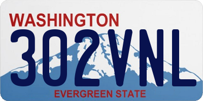 WA license plate 302VNL