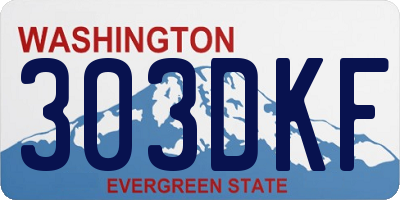 WA license plate 303DKF