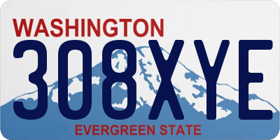 WA license plate 308XYE