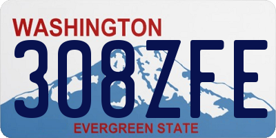 WA license plate 308ZFE