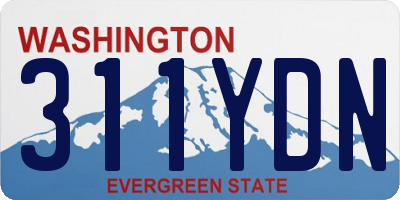 WA license plate 311YDN