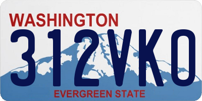 WA license plate 312VKO