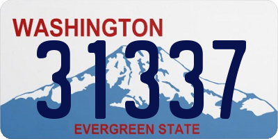 WA license plate 31337